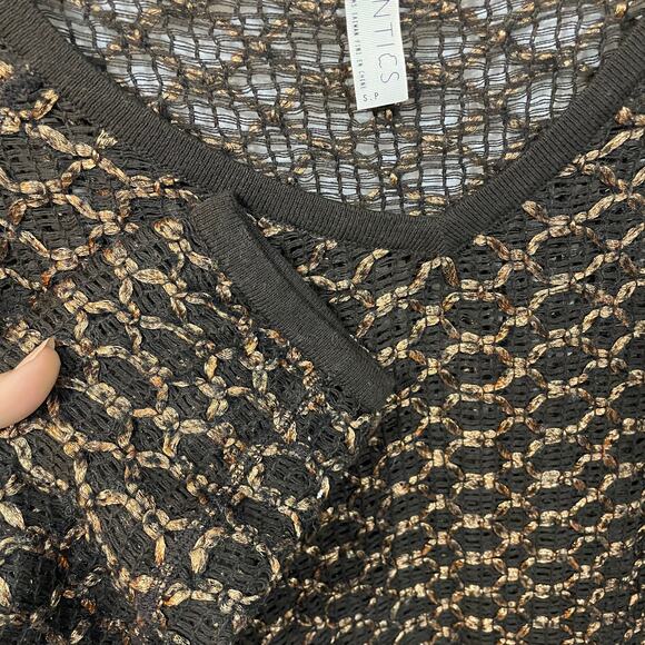 Free People New Romantics Joan of Arc Brown Gold Long Sleeve Sweater Dress Small - Picture 5 of 7
